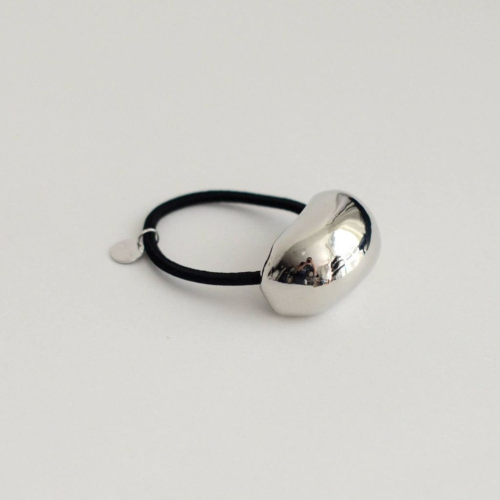 Silver Bold Crescent Metal Cuff Hair Tie