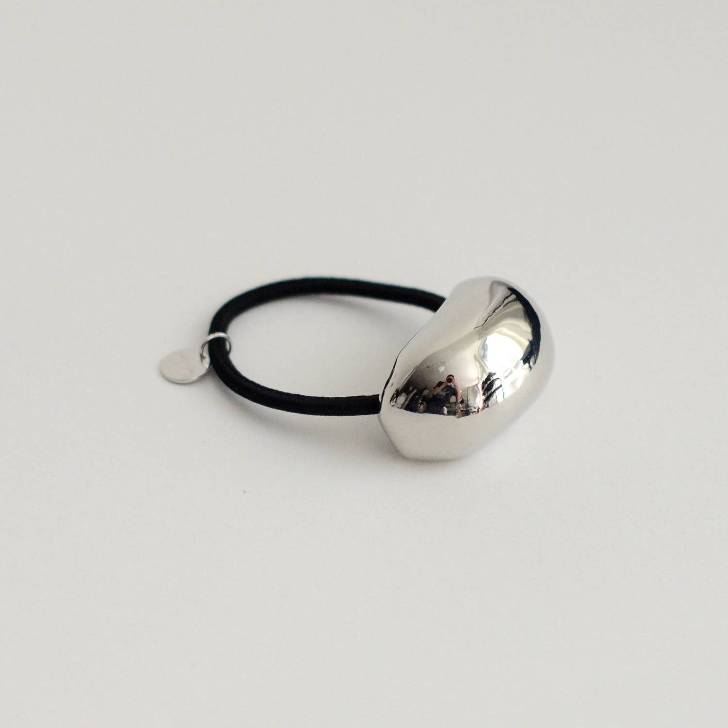 Silver Bold Crescent Metal Cuff Hair Tie