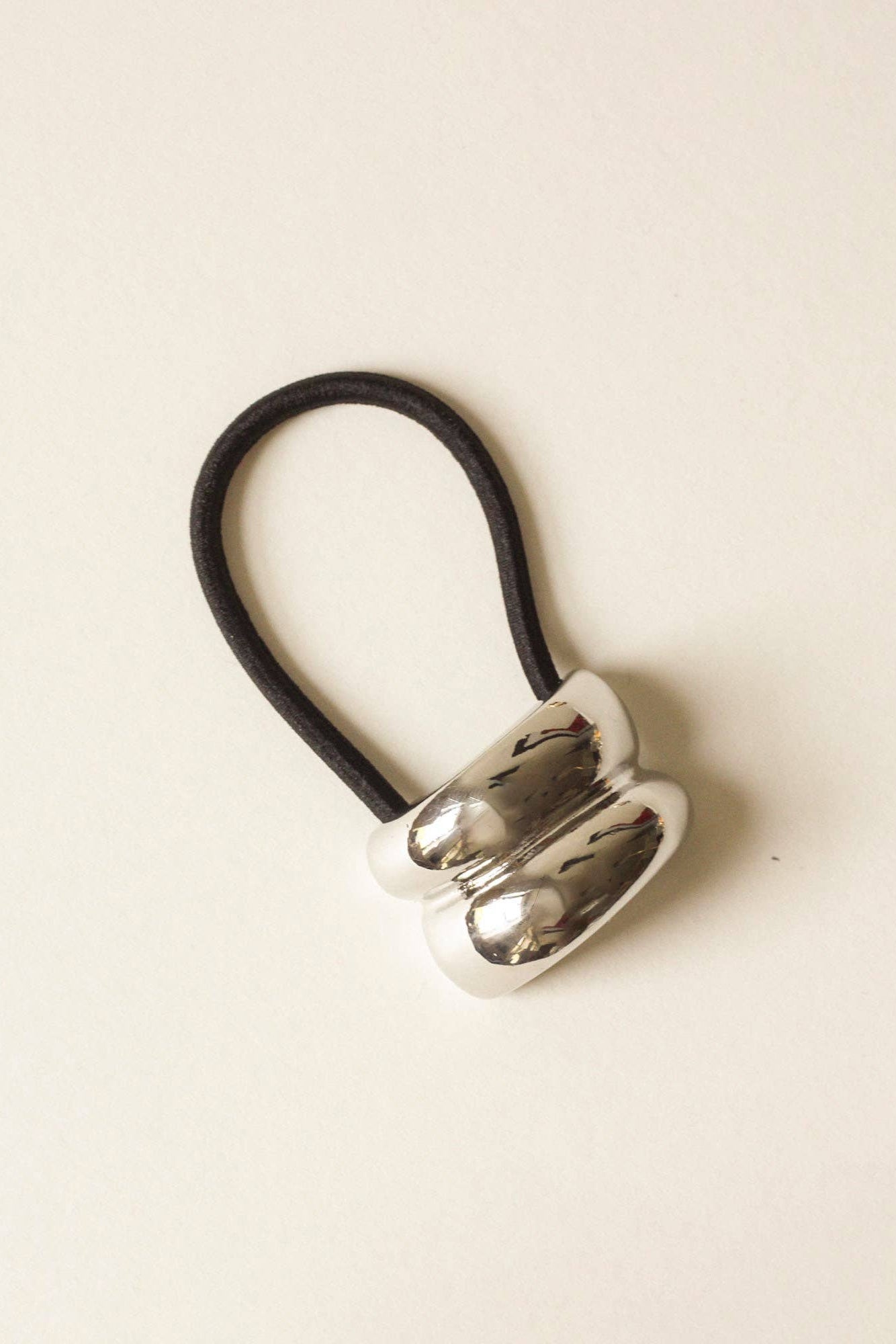 Silver Mini Double Arch Metal Ponytail Hair Tie