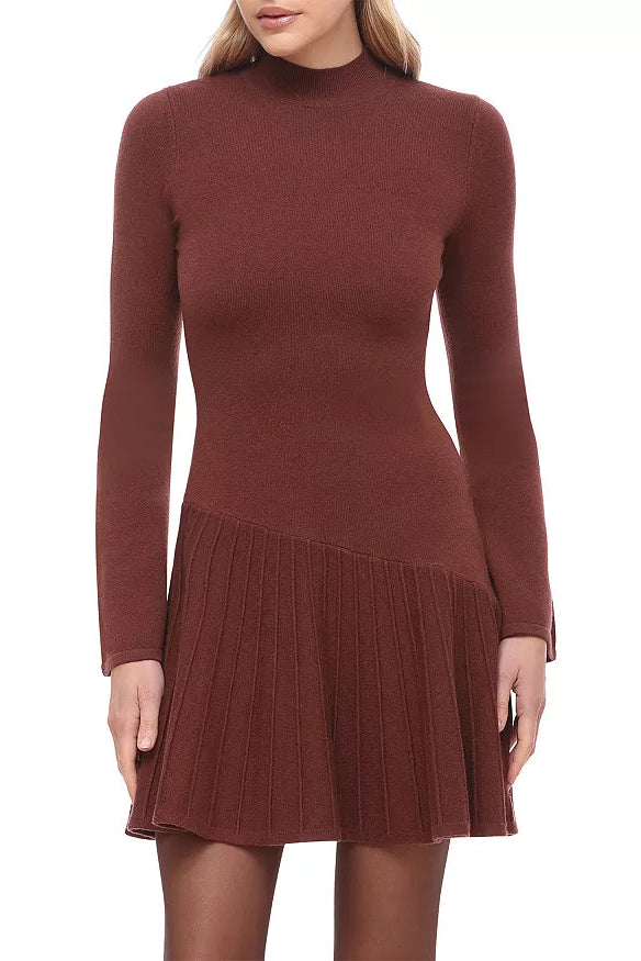 Asymmetric Hem Mini Sweater Dress