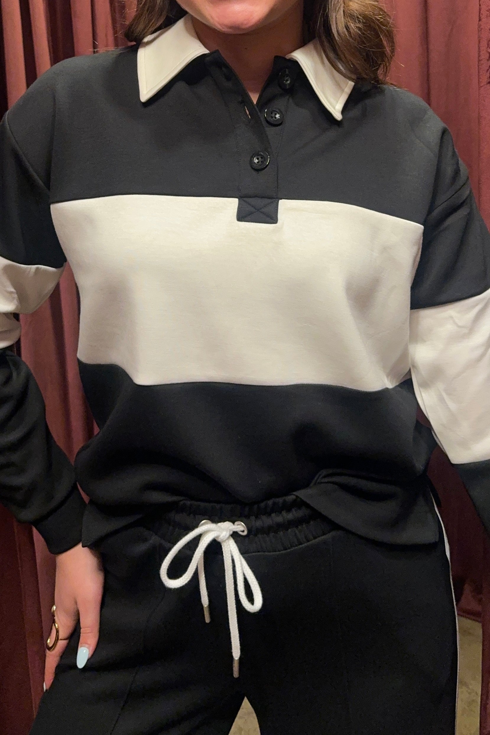 Bypusti Contrast Polo Pullover