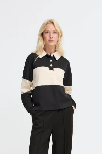 Bypusti Contrast Polo Pullover
