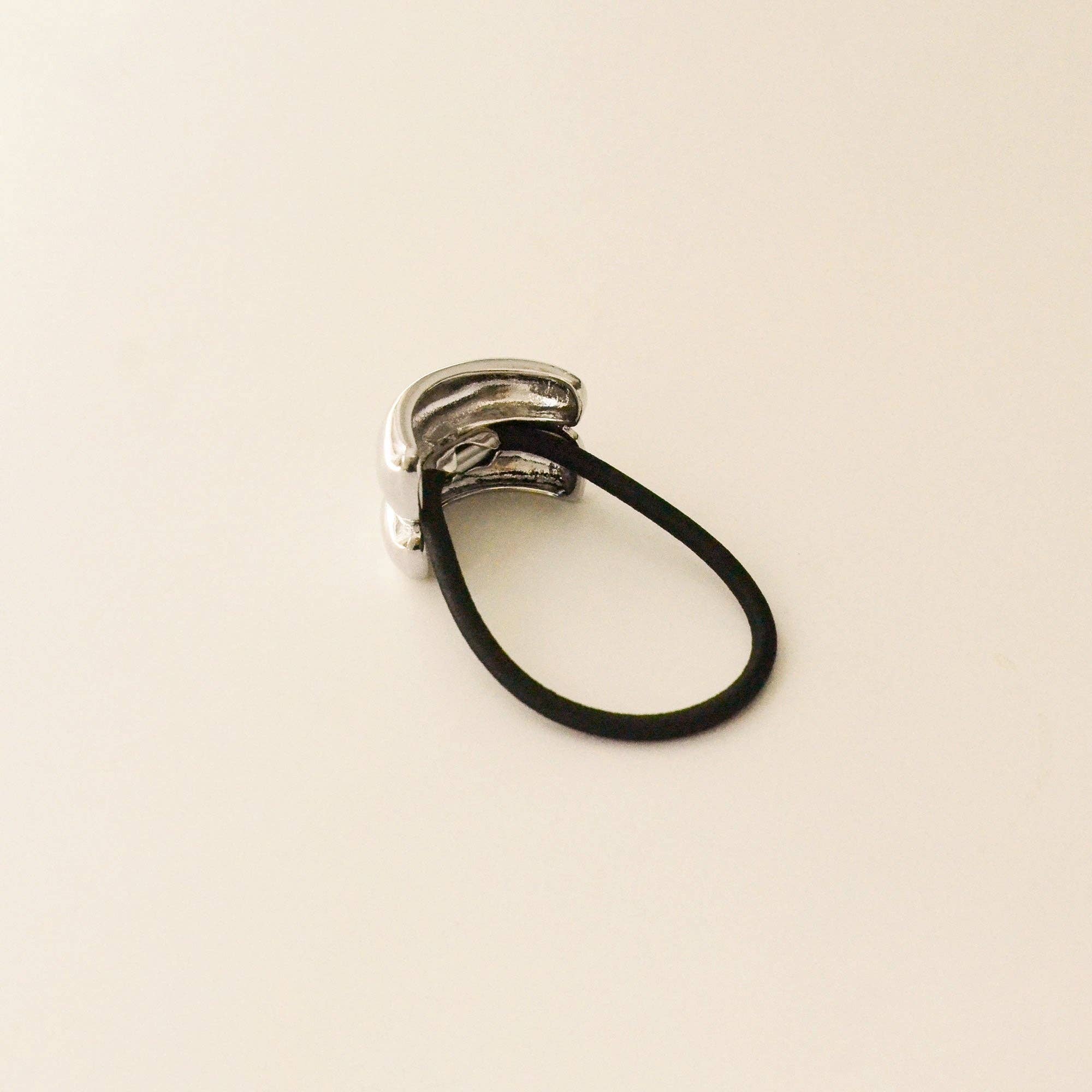 Silver Mini Double Arch Metal Ponytail Hair Tie