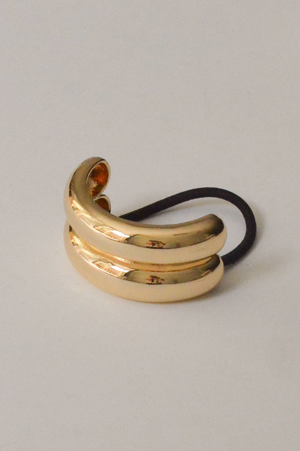 Gold Wide Double Arch Metal Ponytail Hair Tie