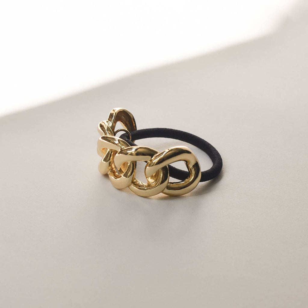 Gold Chain Metal Ponytail Cuff Hair Tie