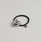 Silver Heart-Shaped Metal Cuff Hair Tie