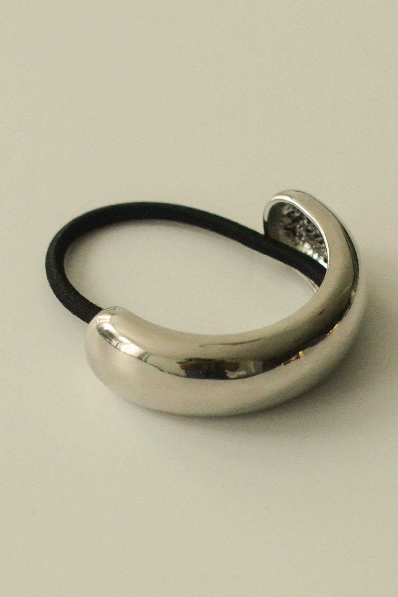 Silver Wide Metal Cuff Hair Tie