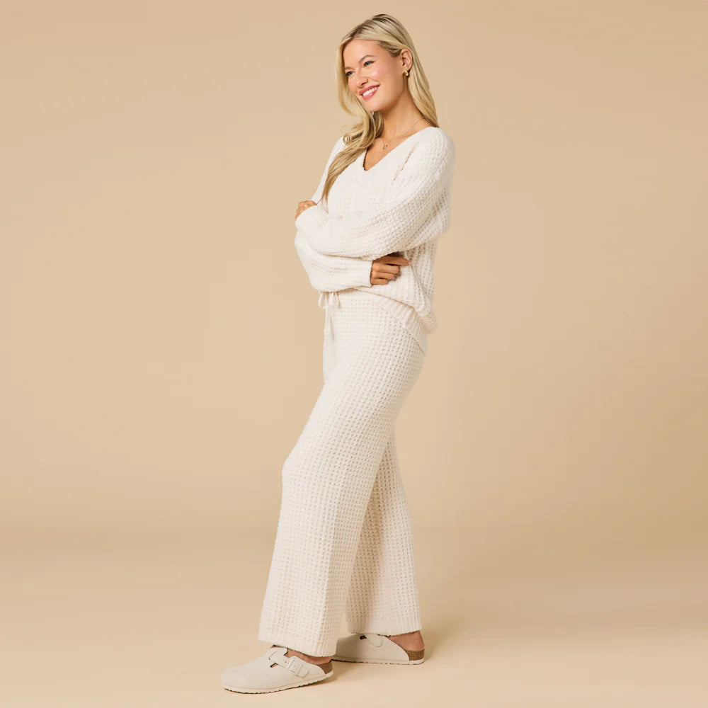 Marshmallow Waffle V-Neck Lounge Set