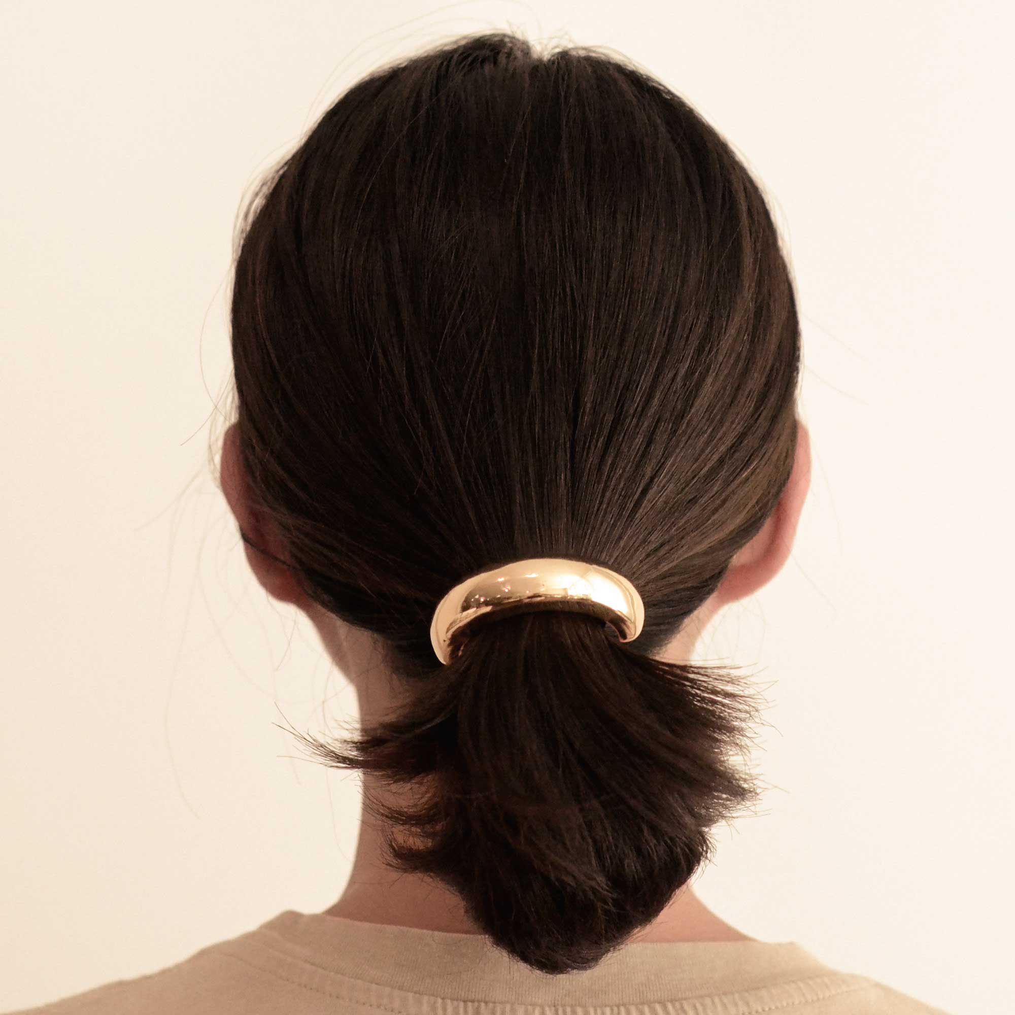 Gold Wide Metal Cuff Hair Tie