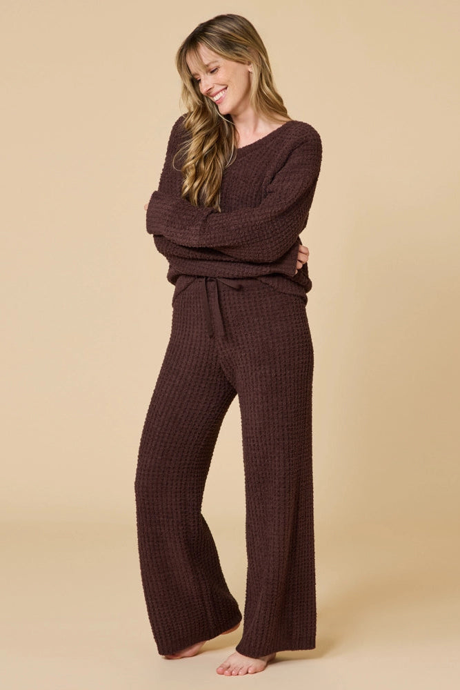 Marshmallow Waffle V-Neck Lounge Set