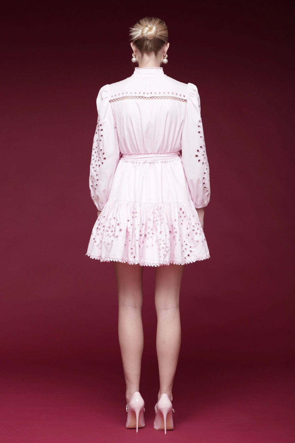 Ballet Pink Broderie Anglaise Shirt Dress