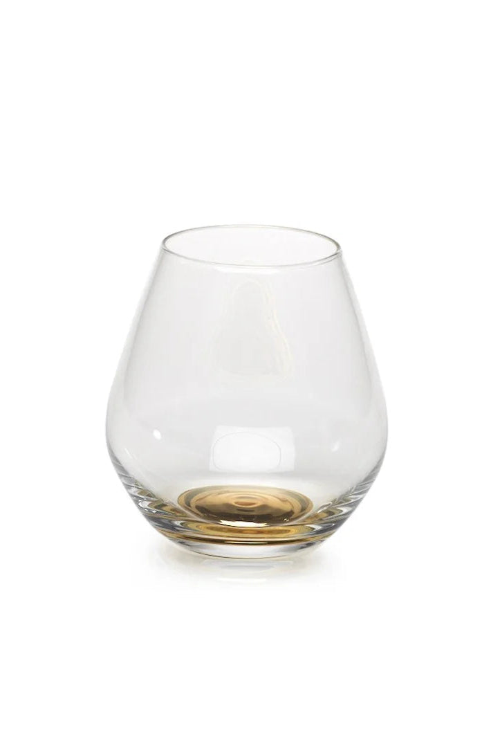 Golden Base Stemless Wine Glass