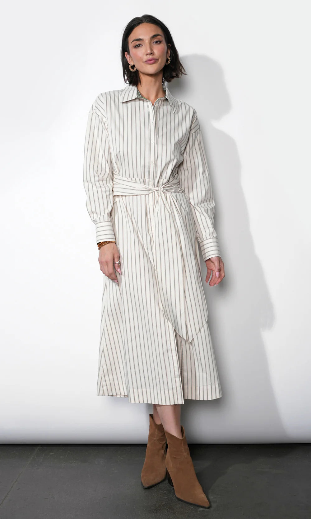 Cosette Open Back Shirt Dress