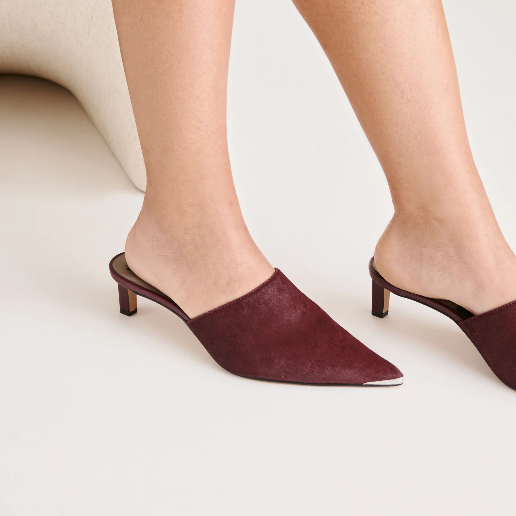 Lexy Berry Calf Hair Mule Heels