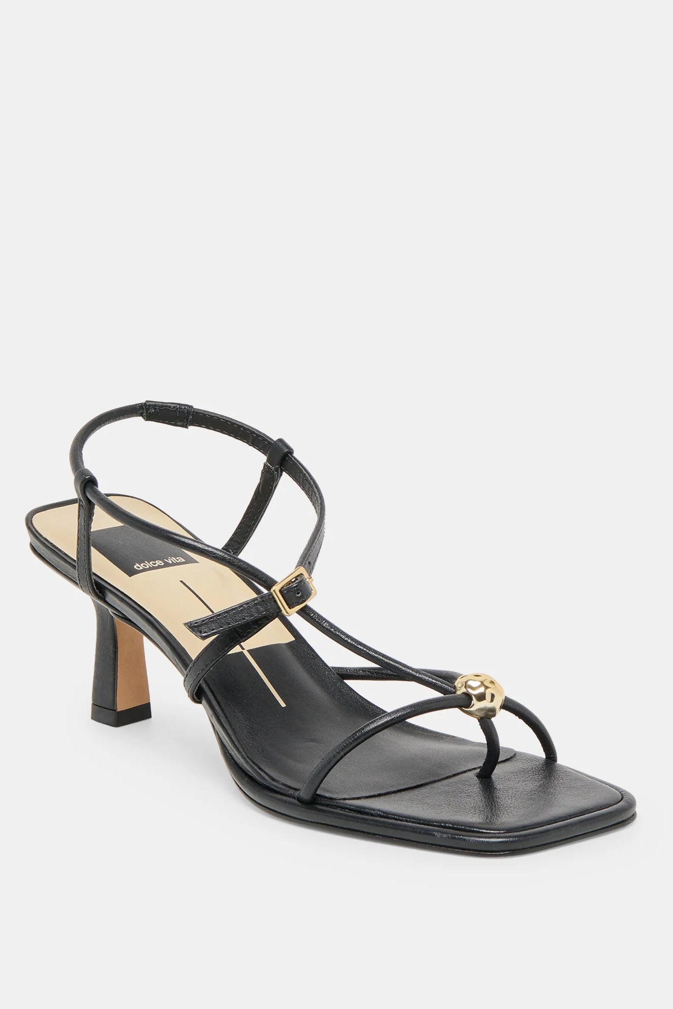 Mylee Black Leather Heels