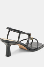Mylee Black Leather Heels