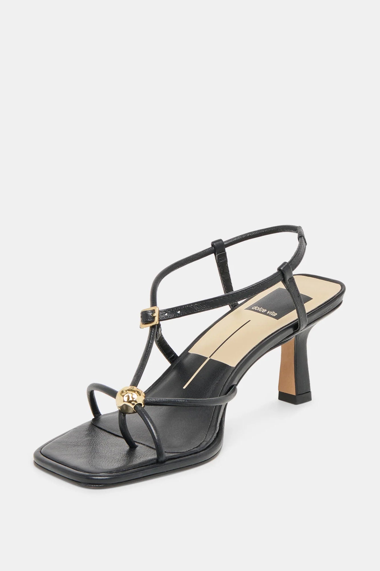 Mylee Black Leather Heels