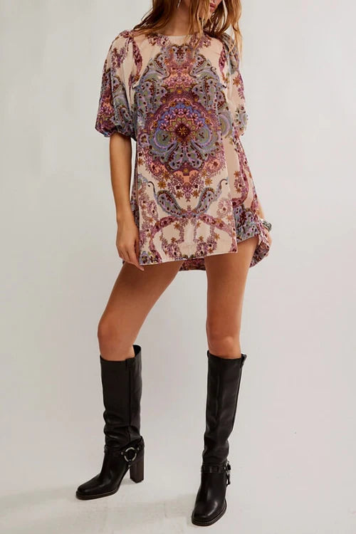Maye Printed Velvet Tunic