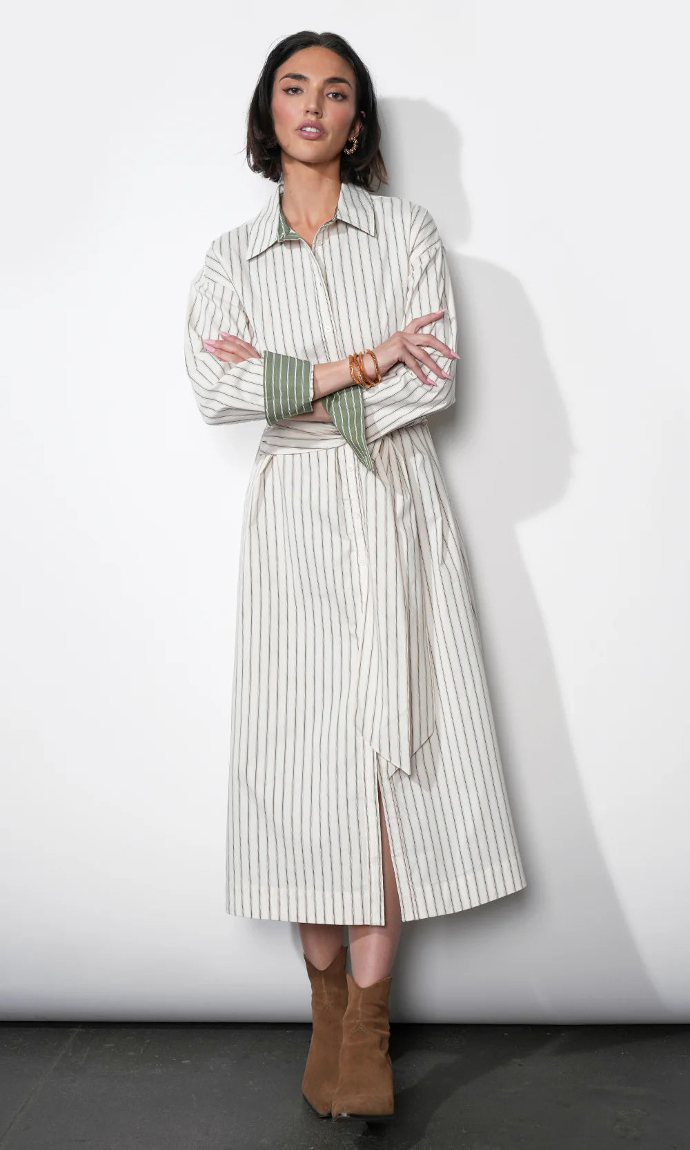 Cosette Open Back Shirt Dress