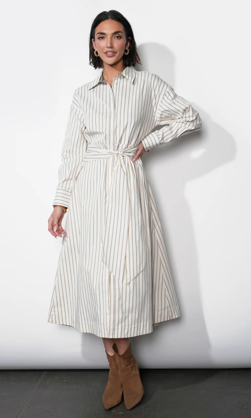 Cosette Open Back Shirt Dress