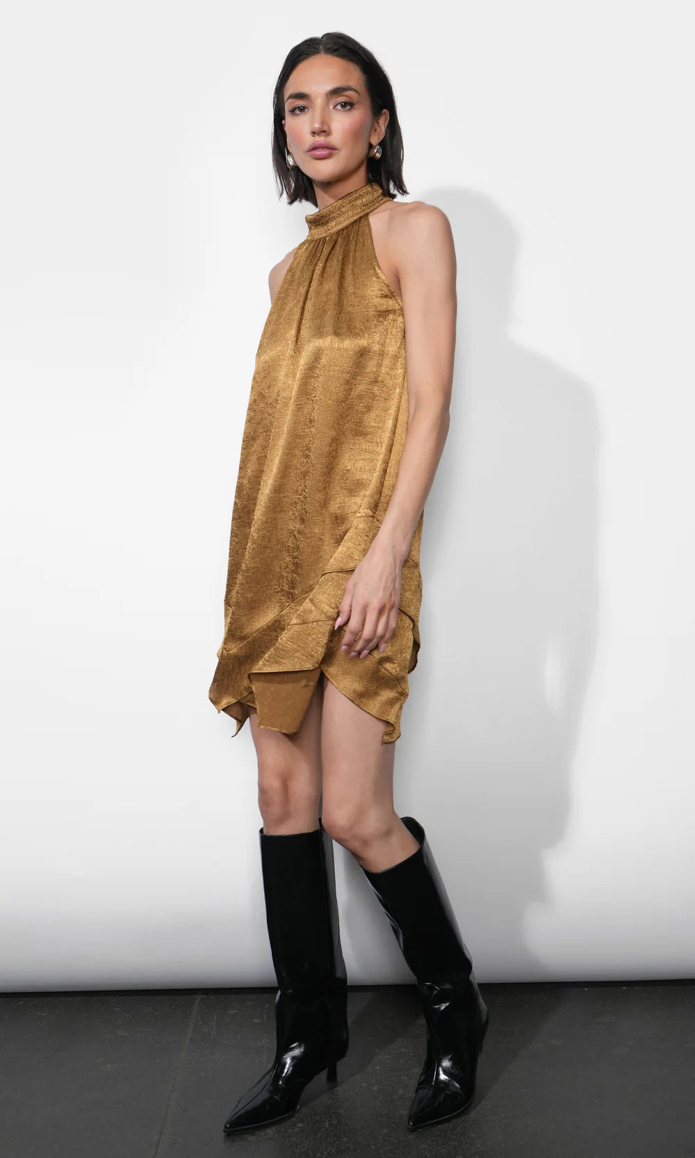 Quinn Tiered Asymetric Hem Mini Dress