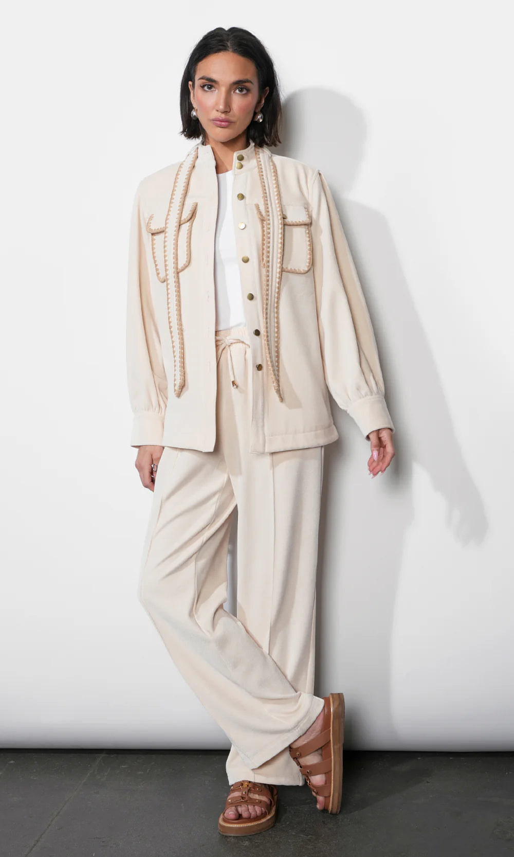 Marli Oversized Embroidered Shacket