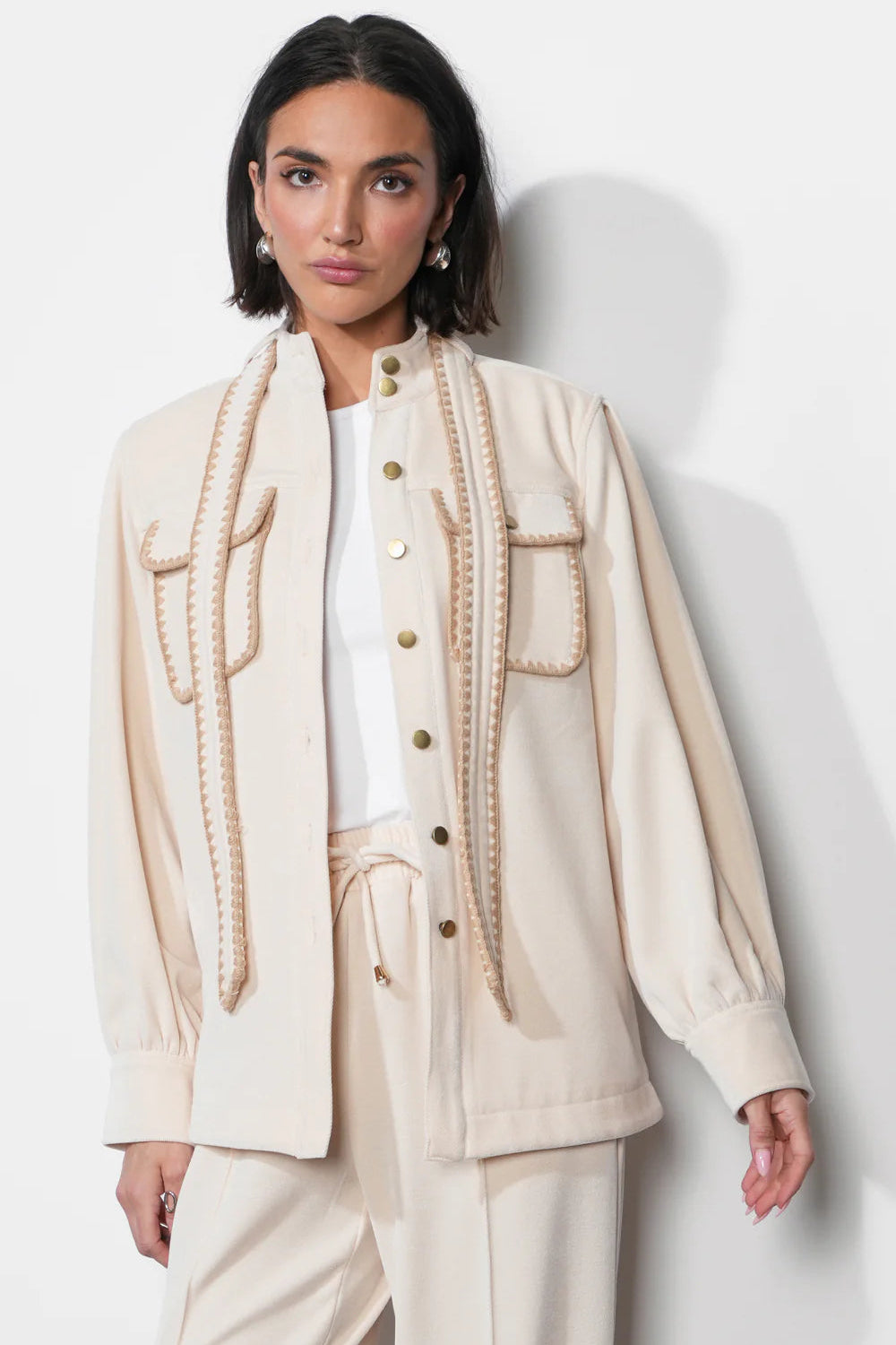 Marli Oversized Embroidered Shacket