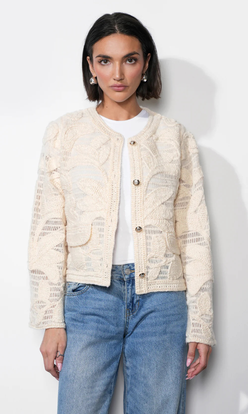 Sutton Open Crochet Cardigan