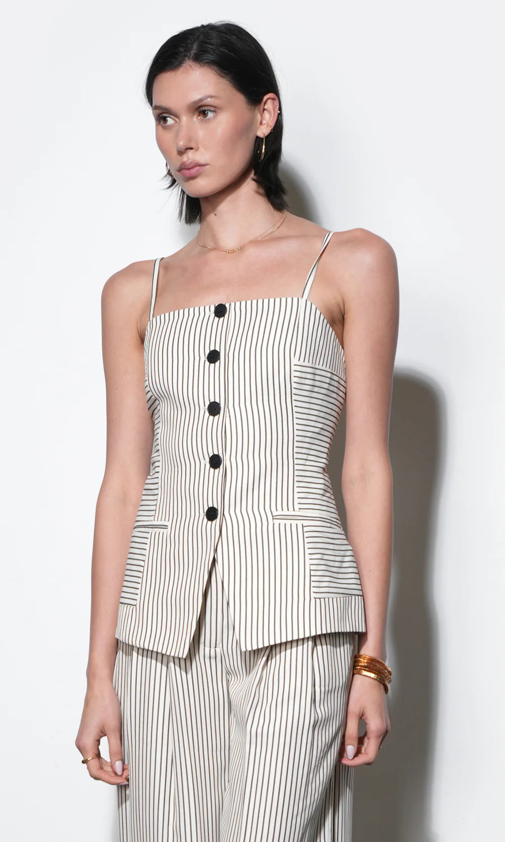 Sandi Button Front Top