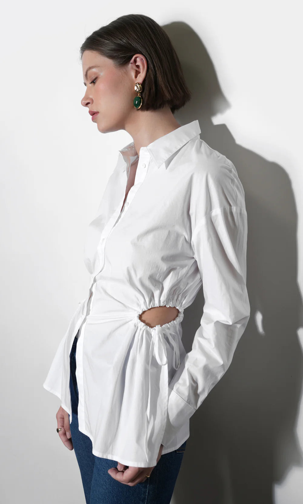 Naira Side Open Drawstring Shirt