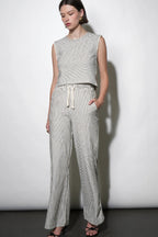 Isla Wide Leg Knit Pull Up Pants