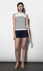 Elaine Sleeveless Stripe Sweater Top