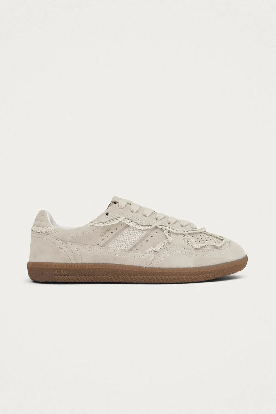 TB. 490 Crochet Cream Leather Sneakers