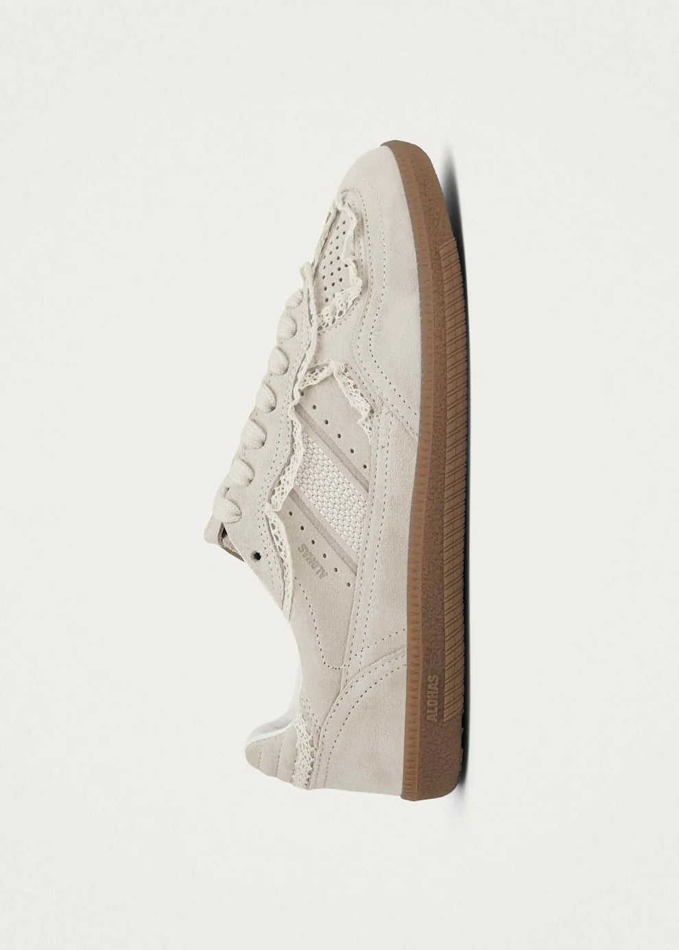 TB. 490 Crochet Cream Leather Sneakers
