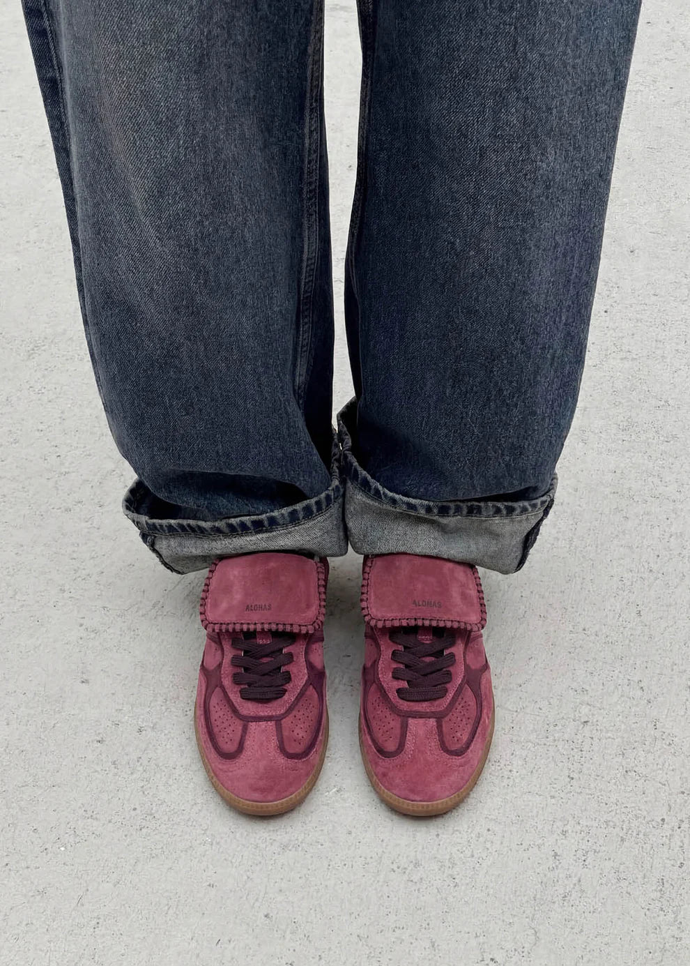 TB. 490 Club Suede Raspberry Leather Sneakers