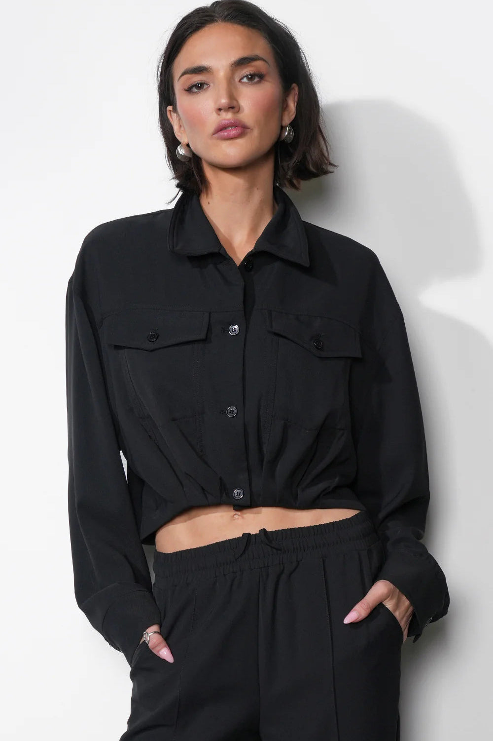 Ina Button Up Cropped Shirt