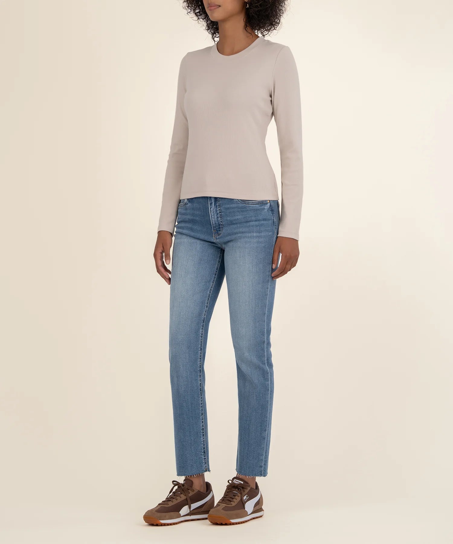 Noelie Scoop Neck Long Sleeve Knit Top