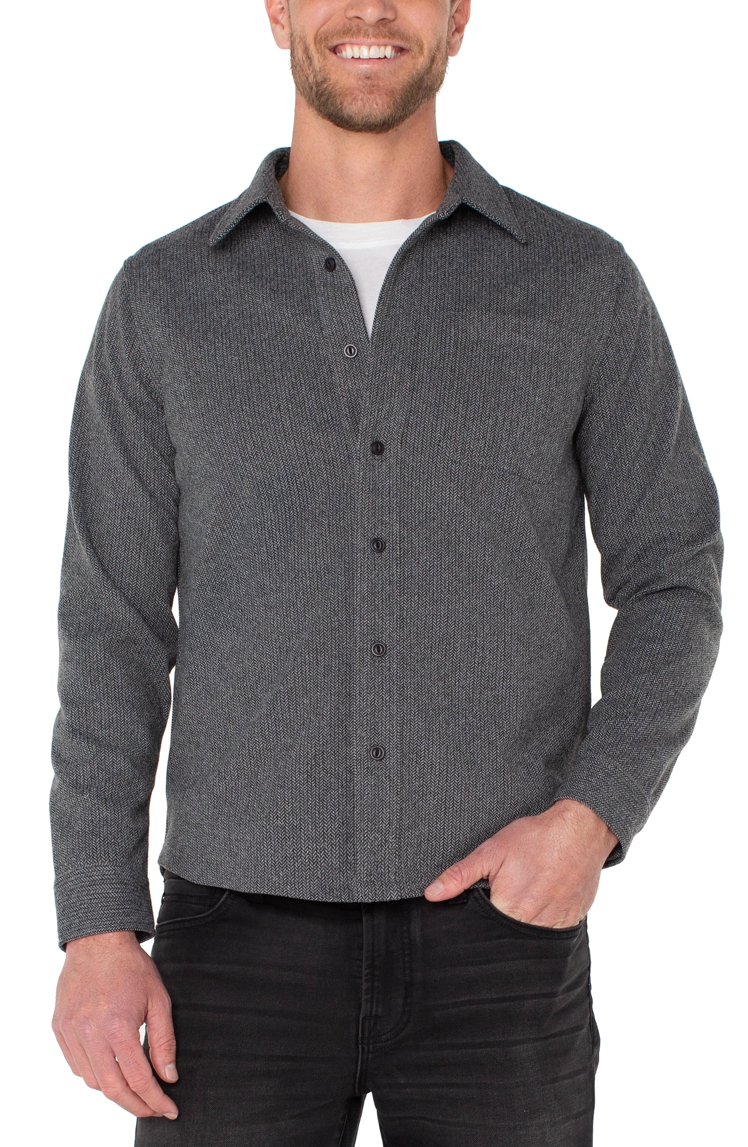 Knit Button Up Long Sleeve Shirt