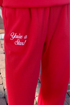 You're A Star Waffle Knit Wide Leg Sweatpants