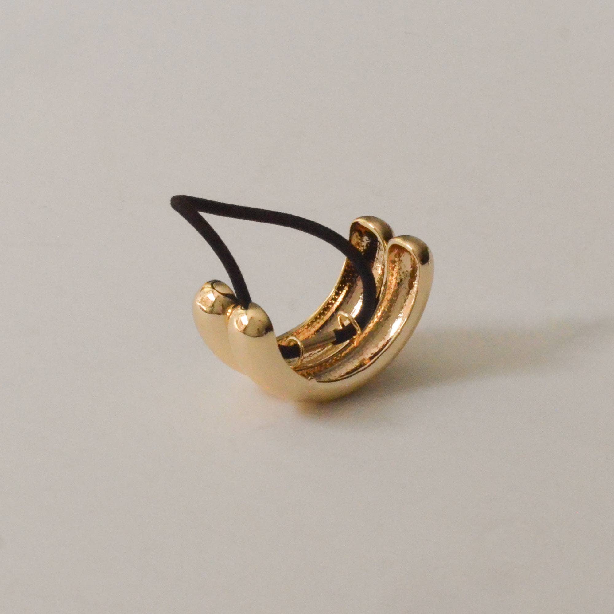 Gold Wide Double Arch Metal Ponytail Hair Tie