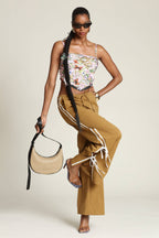 Side Tie Wide Leg Track Pants