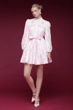 Ballet Pink Broderie Anglaise Shirt Dress