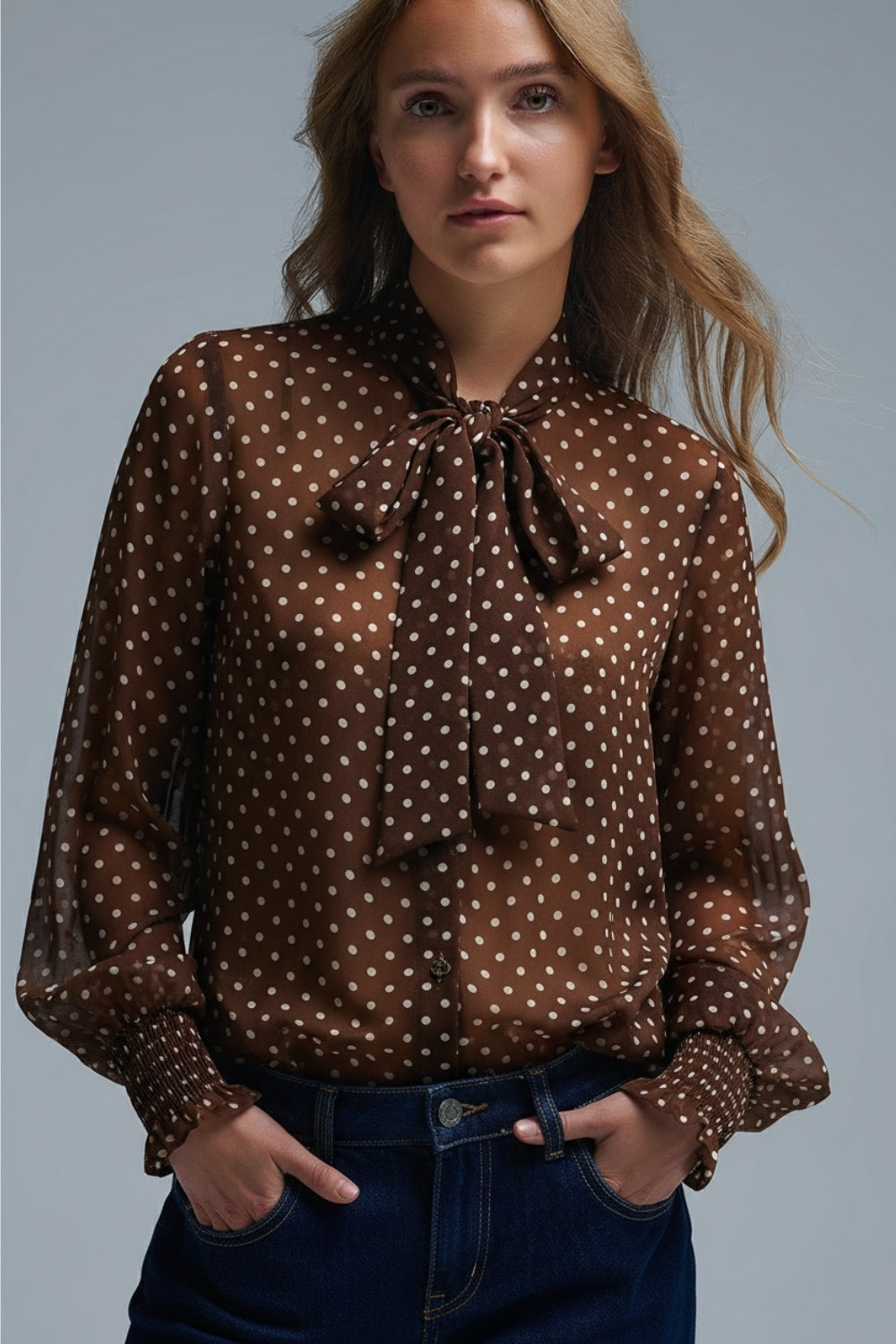 Dot Tie Blouse