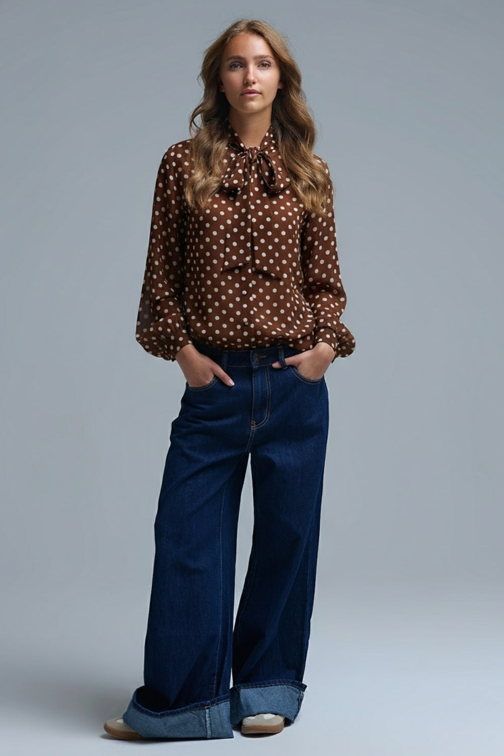 Dot Tie Blouse
