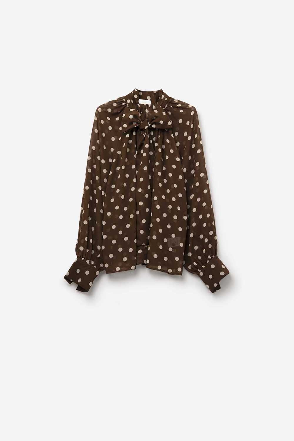 Dot Tie Blouse