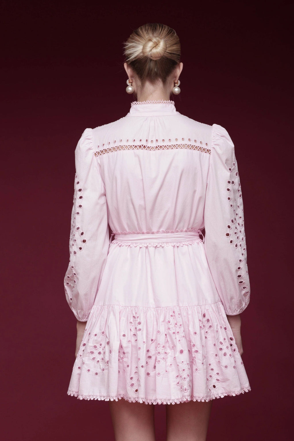 Ballet Pink Broderie Anglaise Shirt Dress