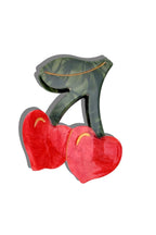 Hand-painted Cherry Hearts Hair Claw Clip