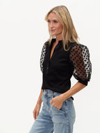 Colette Mixed Media Polka Dot Sleeve