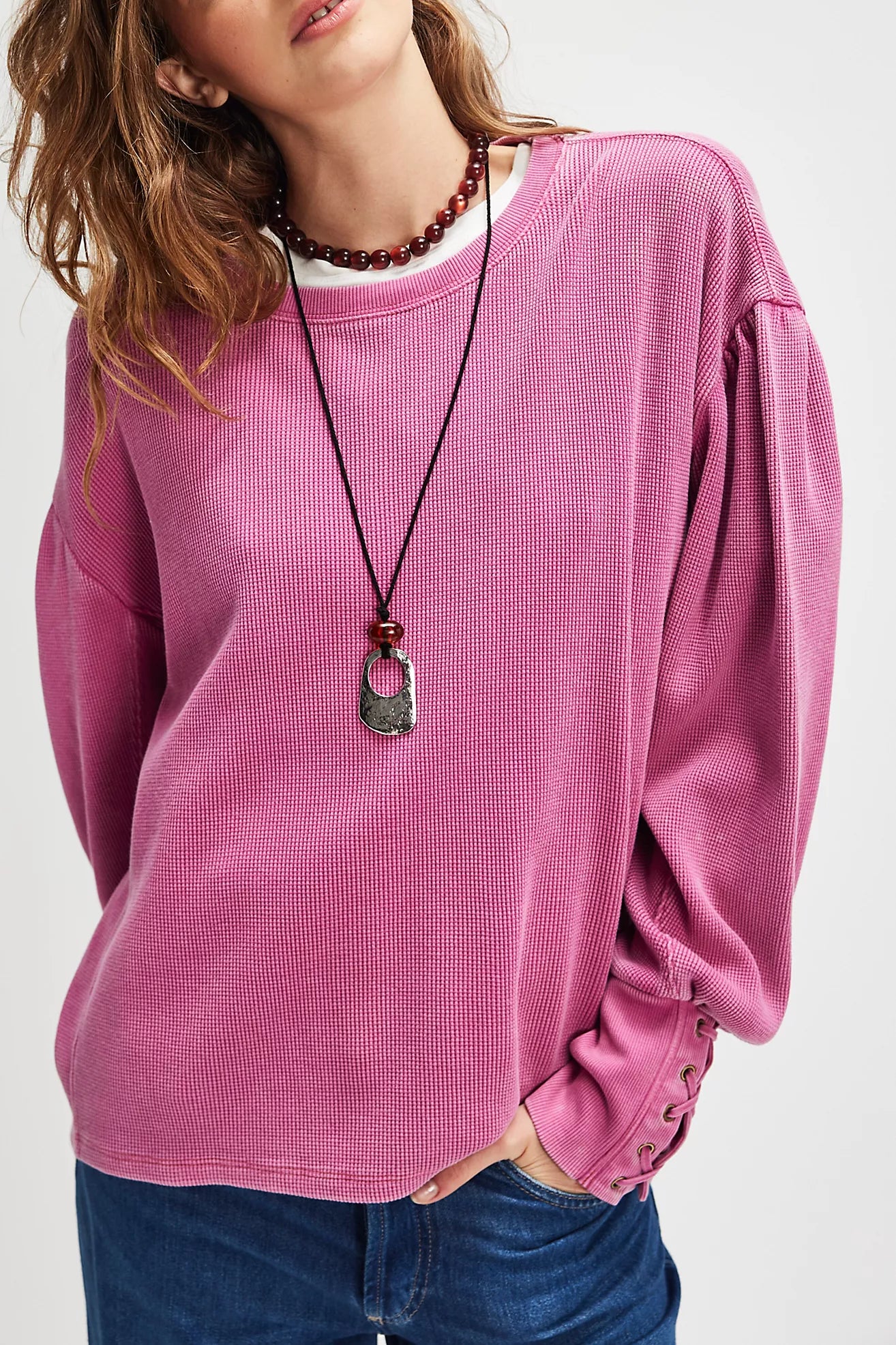 Lapis Cuff Long Sleeve Top