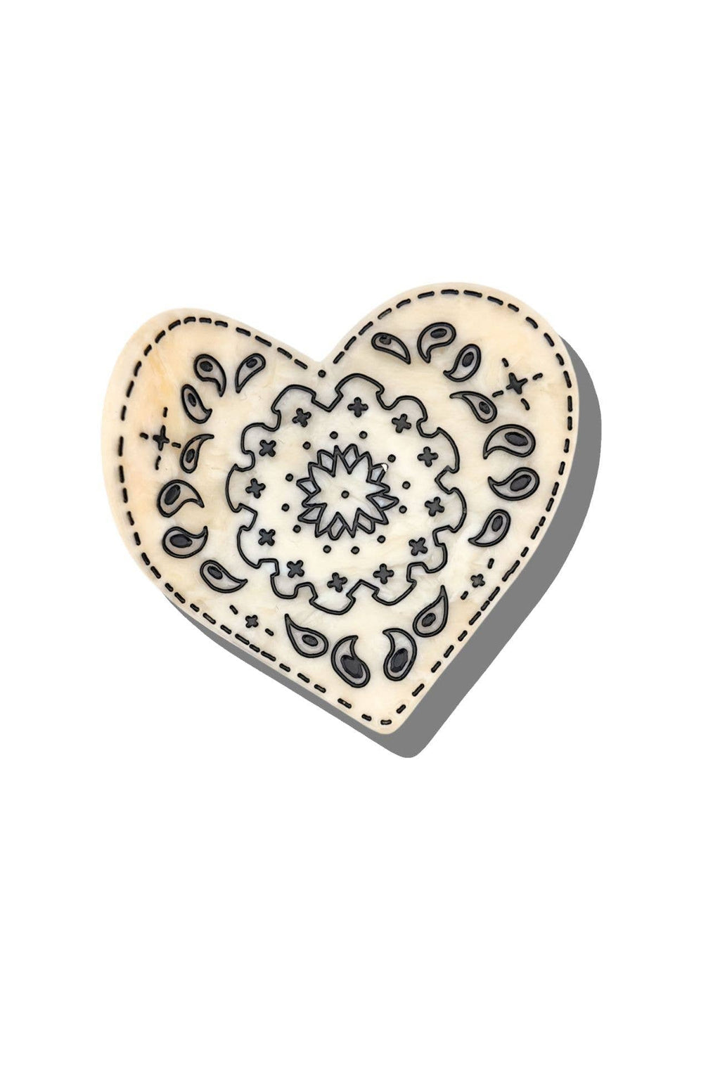 Hand-Painted Paisley Heart Hair Claw Clip